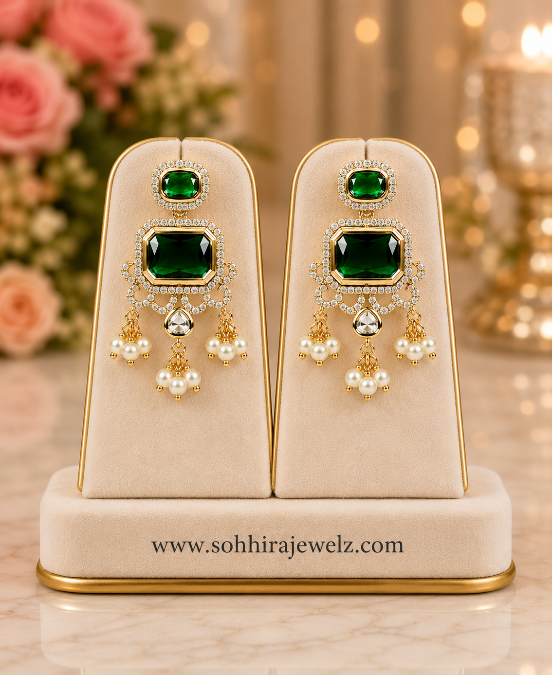 The Kensington Emerald Pendant Set