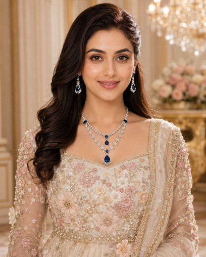 Sapphire Celeste Diamond Necklace Set