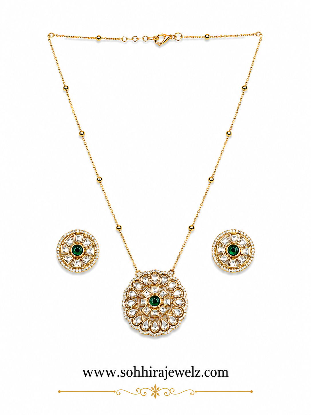 Emerald Rosette Pendant