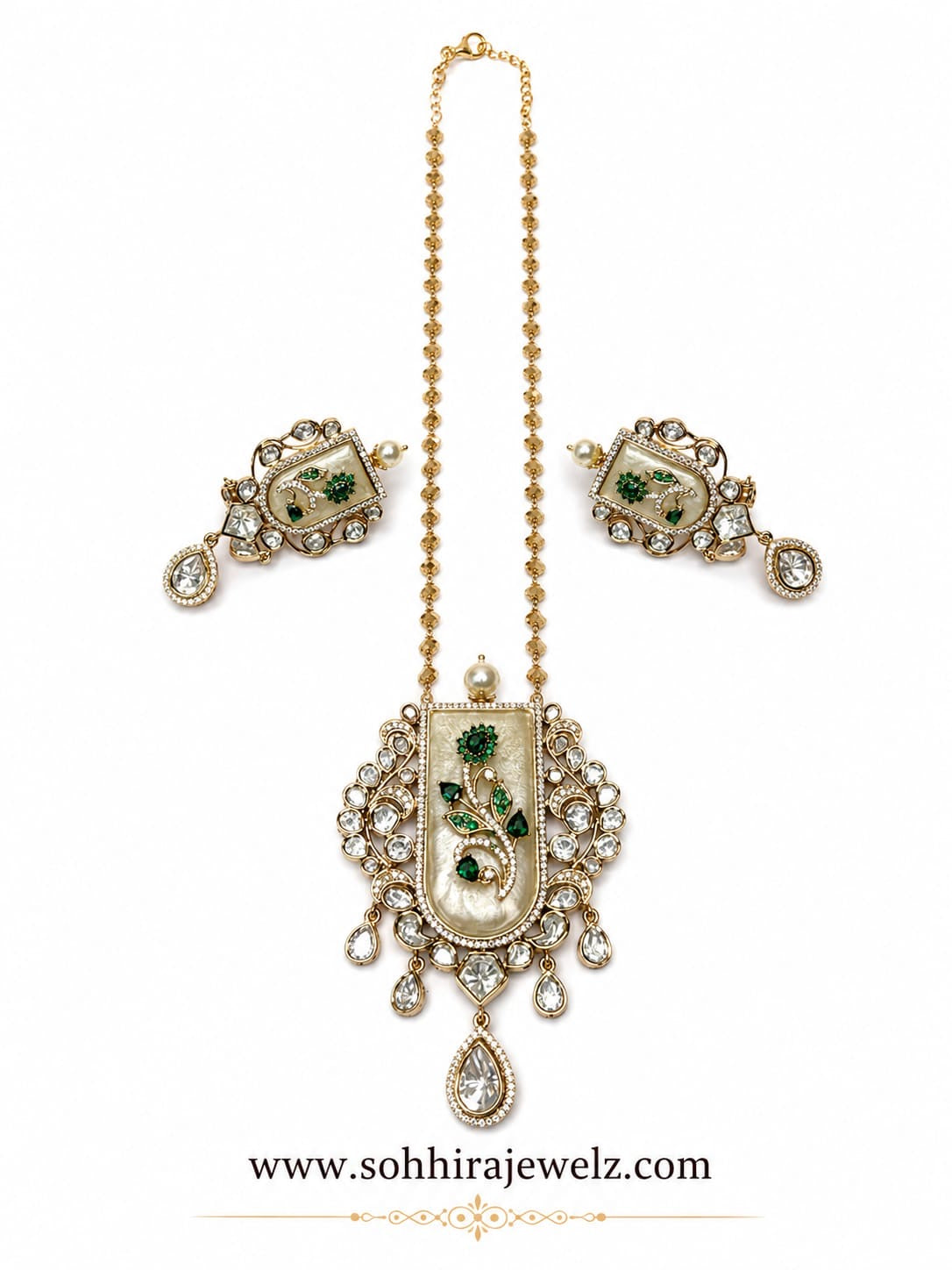 Emerald Bloom AD Pendant Set