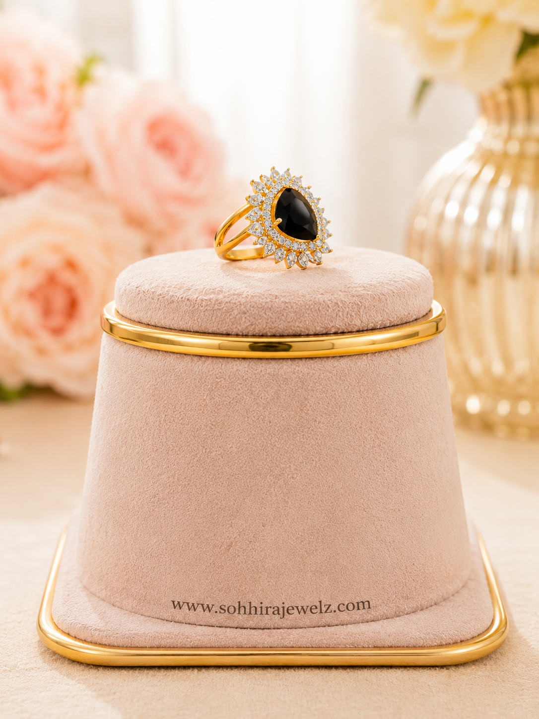 Midnight Noir Jewellery Set with Ring