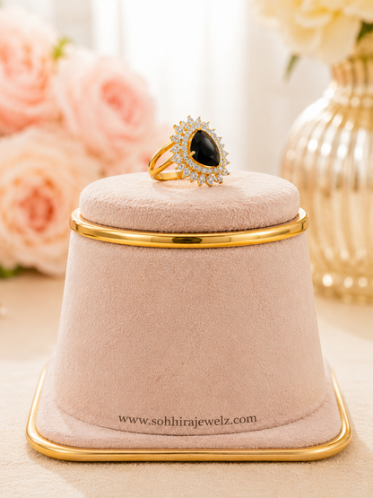 Midnight Noir Jewellery Set with Ring