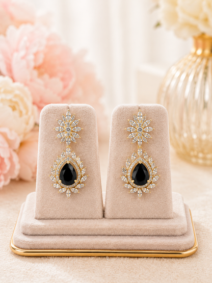 Midnight Noir Jewellery Set with Ring